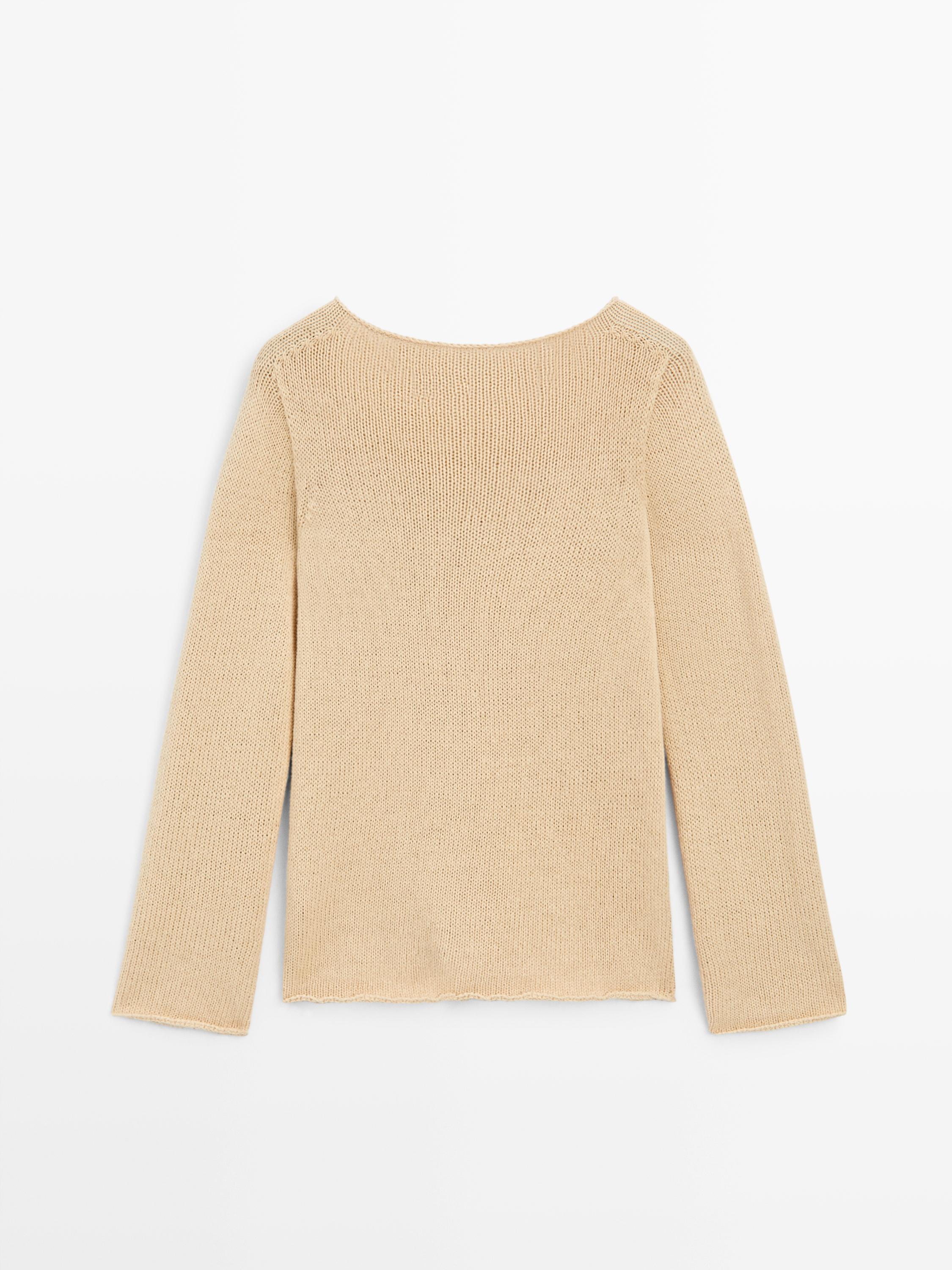 Cotton blend knit sweater